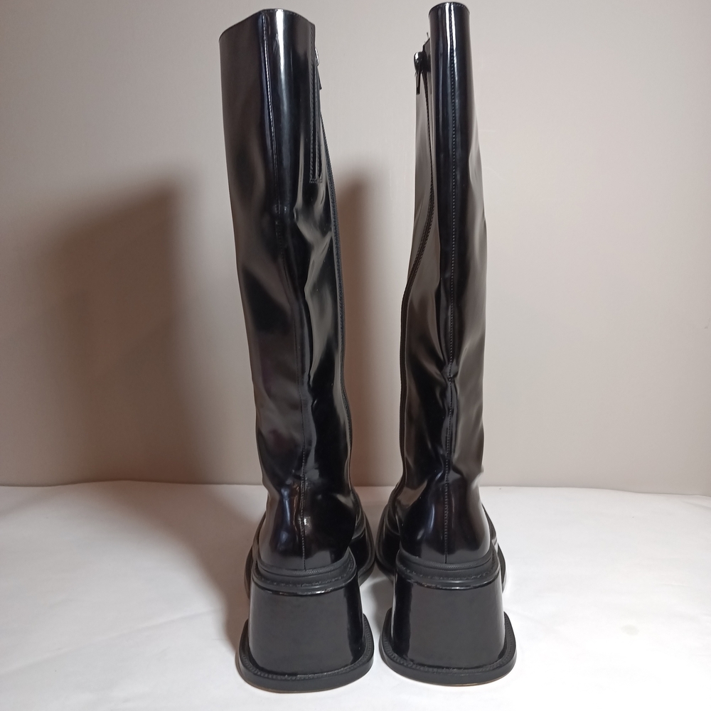 Black Platform Knee-High Boots - Women - Picture 3 of 8